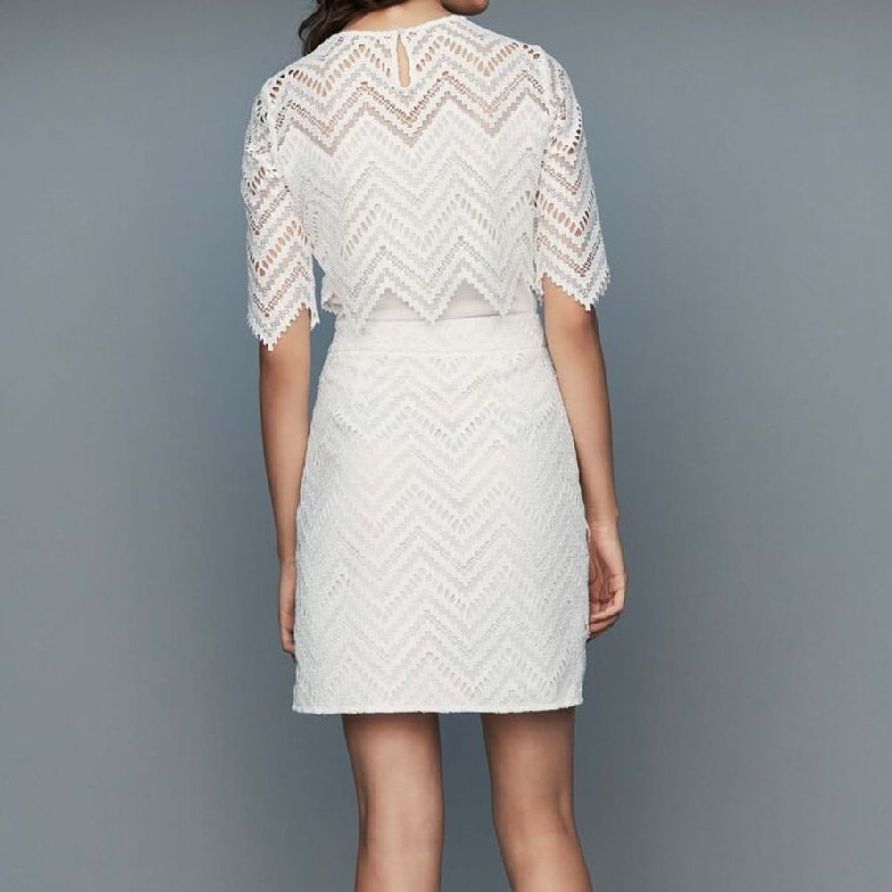 Maje White Lace Mini Dress - Picture 4 of 9